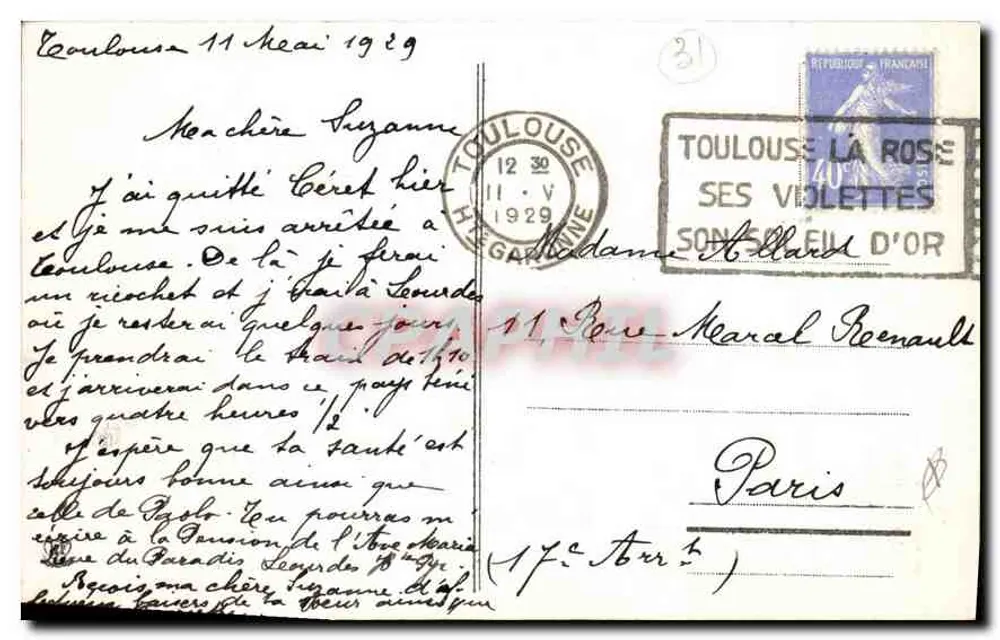 Toulouse - Apsis der Basilika Saint-Sernin — Verlag Labèche frères, Toulouse, n°16 - Rückseite
