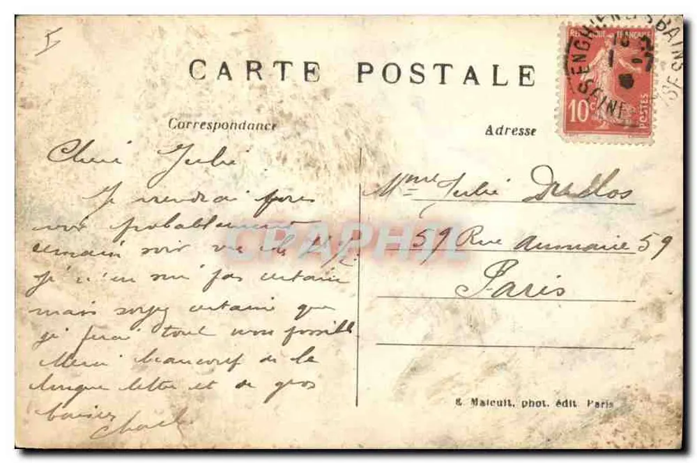 Enghien-les-Bains — Ansicht des Schlosses Enghien vom See — E.M. n°2950 - Rückseite