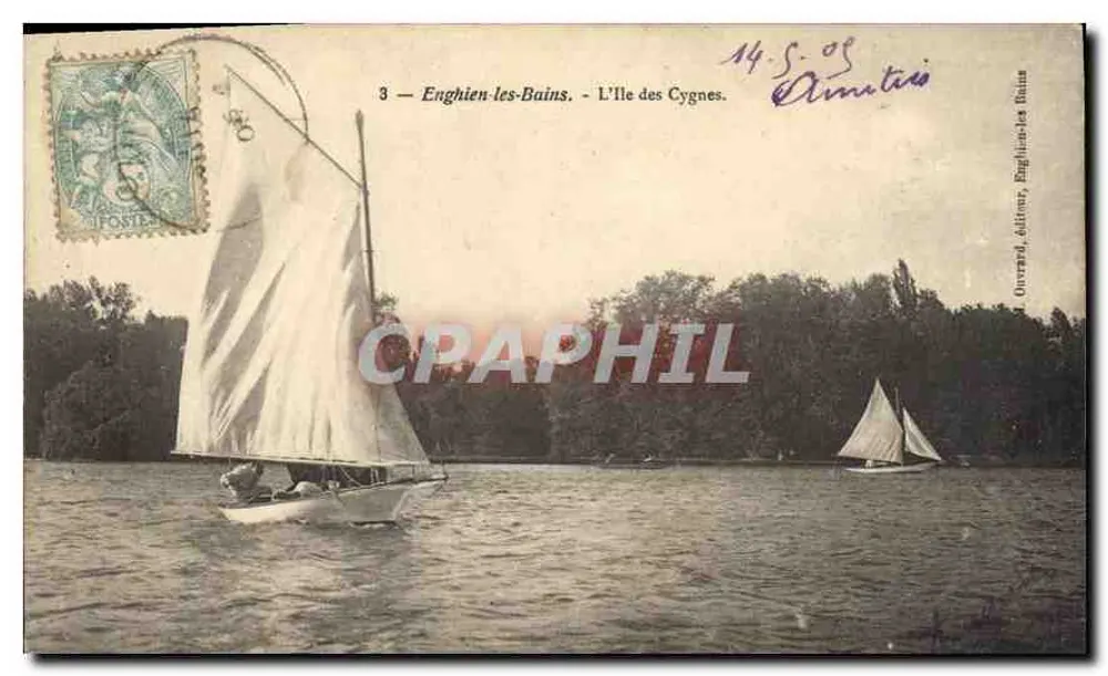 Enghien-les-Bains - L'Île des Cygnes — éditeur Overnard, n°3 - Recto