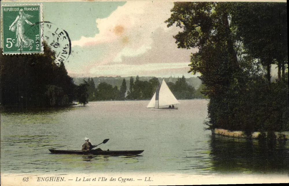 Enghien — Le Lac et l'Île des Cygnes — LL. — N°63 - Recto
