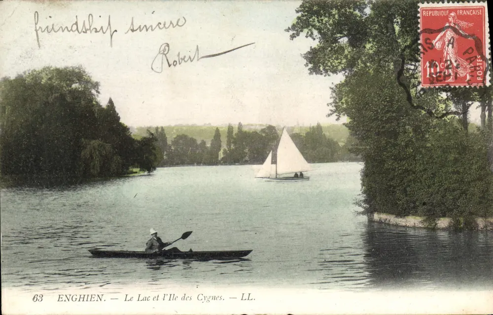 Enghien — Le Lac et l'Île des Cygnes — LL. n°63 - Recto