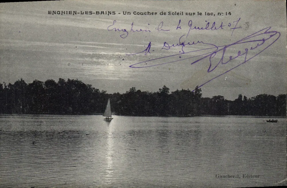 Enghien-les-Bains — Sonnenuntergang über den See, Nr. 14 — Gaucherd, Verleger - Vorderseite