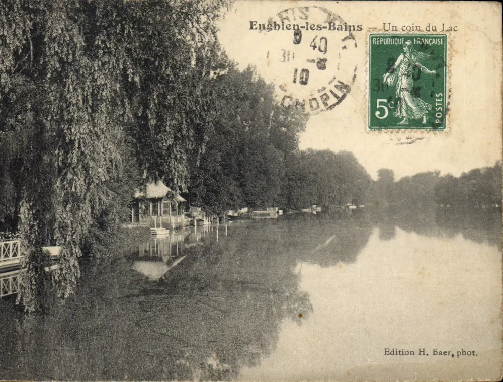 Enghien-les-Bains — Un coin du Lac — Edition H. Baer, phot. - Recto