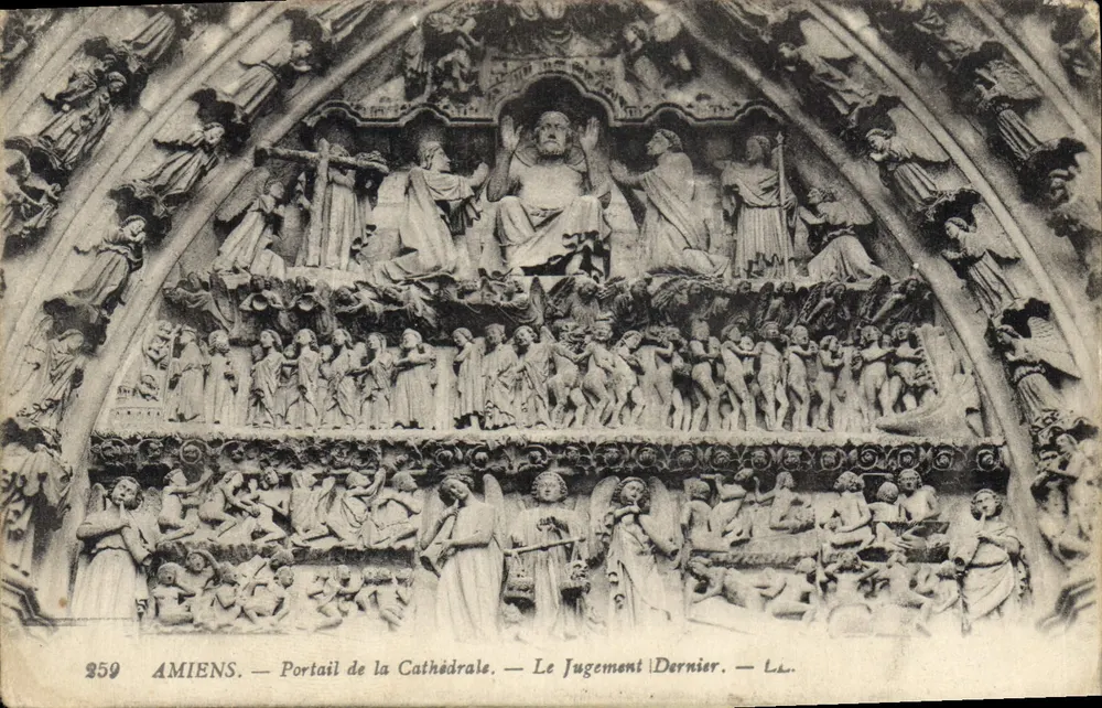 Amiens — Portal der Kathedrale — Das Gericht des Letzten Tages — L.L. - Vorderseite