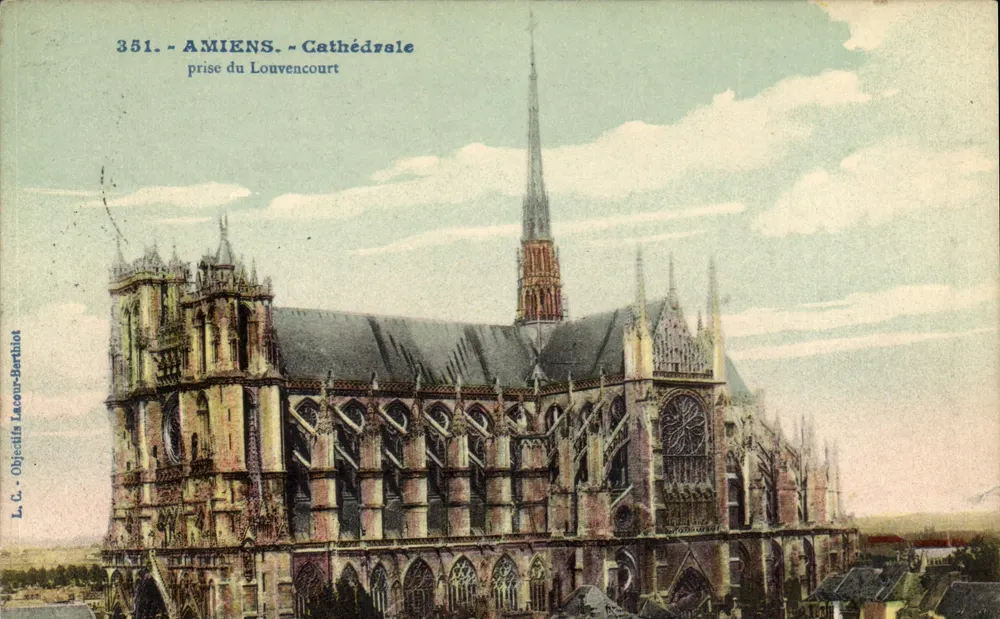 Amiens - Catedral - tomada do Louvencourt — L.C. Objetivos Lacour-Berthiot, n° 351 - Frente