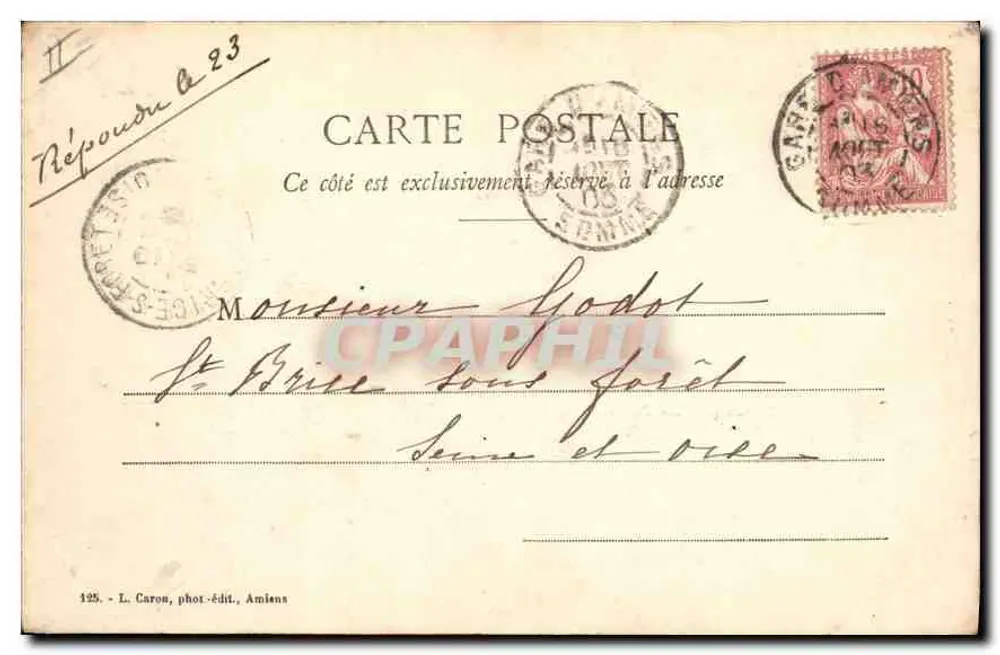 Amiens - Cathédrale, prise à vol d'oiseau — L. Caron, phot.-édit., Amiens, n°125 - Verso