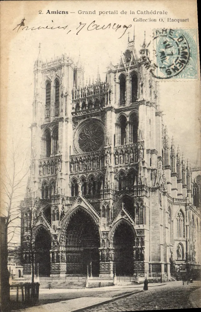 Amiens — Grand portail de la Cathédrale — Collection O. Iacquart - Recto