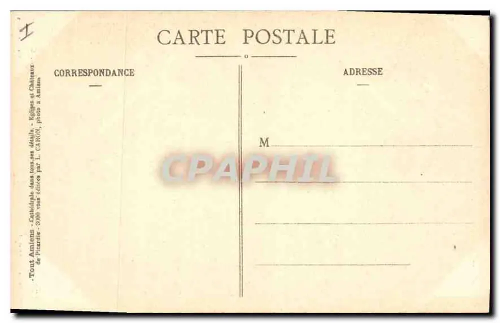 Amiens - Catedral - A Grande Nave - Placas Supra - Objectif Lacour-Berthiot - Verso
