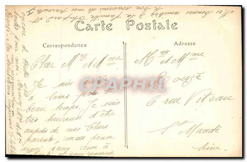 Amiens — O Museu da Picardia — Edição A. Puissant, n° 118 - Verso