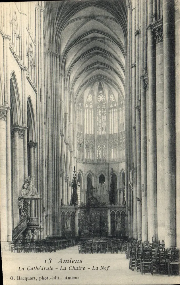 Amiens - La Cathédrale - La Nef — O. Hacquart, phot.-édit., Amiens, n°13 - Recto