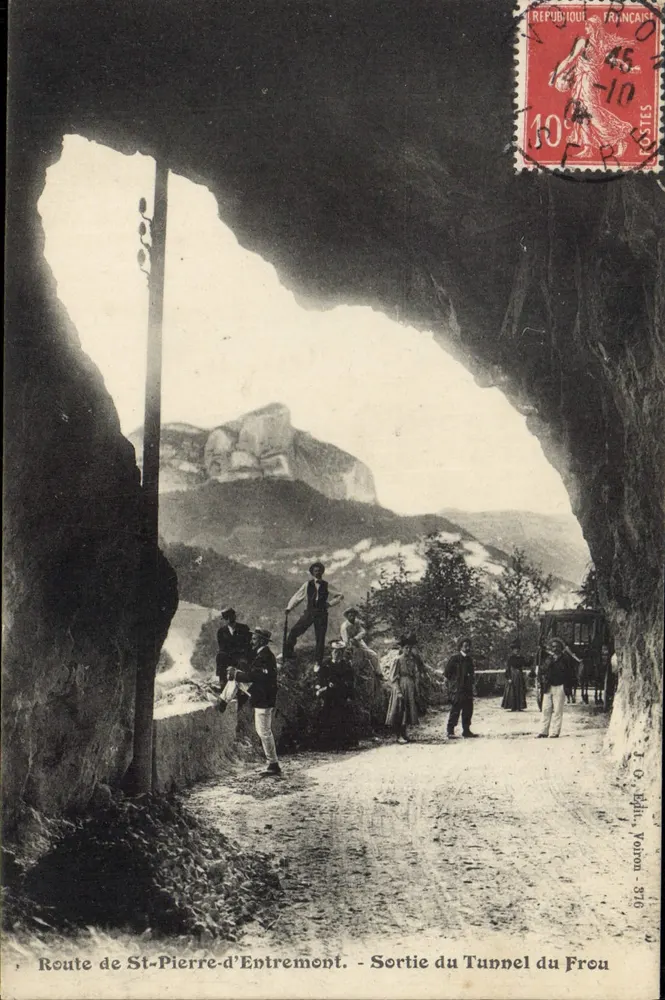Route von St-Pierre-d'Entremont — Ausgang des Frou-Tunnels — J.O. Bihl, Voreppe, n°376 - Vorderseite