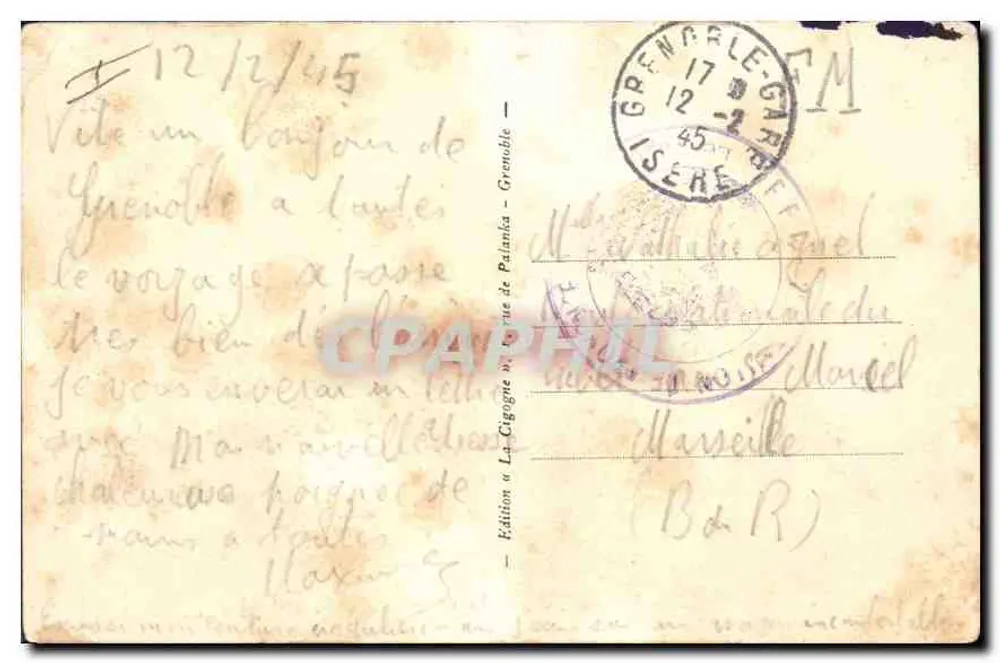 Grenoble (Isère) — Le Téléférique — Édition à La Cigogne - Verso