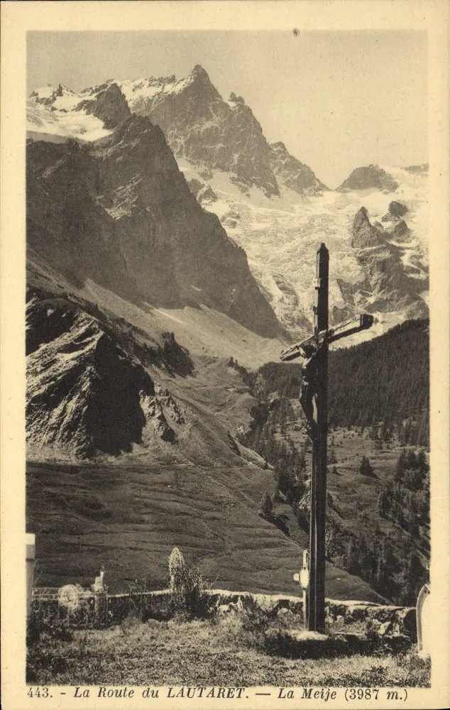La Carretera del LAUTARET — La Meije (3987 m.) — Ed. Martino & Frères, n° 443 - Anverso