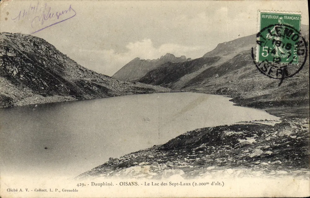 Le Lac des Sept-Laux — lac alpin à 2.200 m d'altitude — éditeur Collect. L. P., Grenoble, n° 429 - Vorderseite