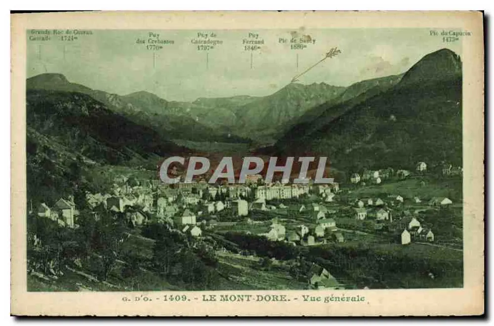 LE MONT-DORÉ - Ogólny widok — wydawca G. D'O., nr 1409 - Awers