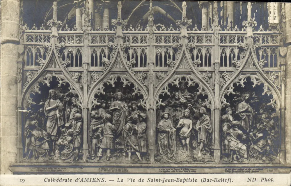 Kathedrale von Amiens — Das Leben des Johannes des Täufers (Basrelief) — ND. Foto n°19 - Vorderseite