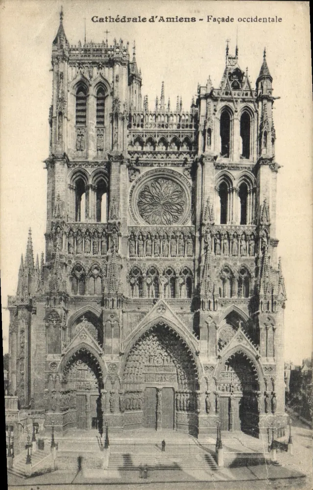 Catedral de Amiens - Fachada ocidental — Editor E. Régnaut, série da catedral - Frente