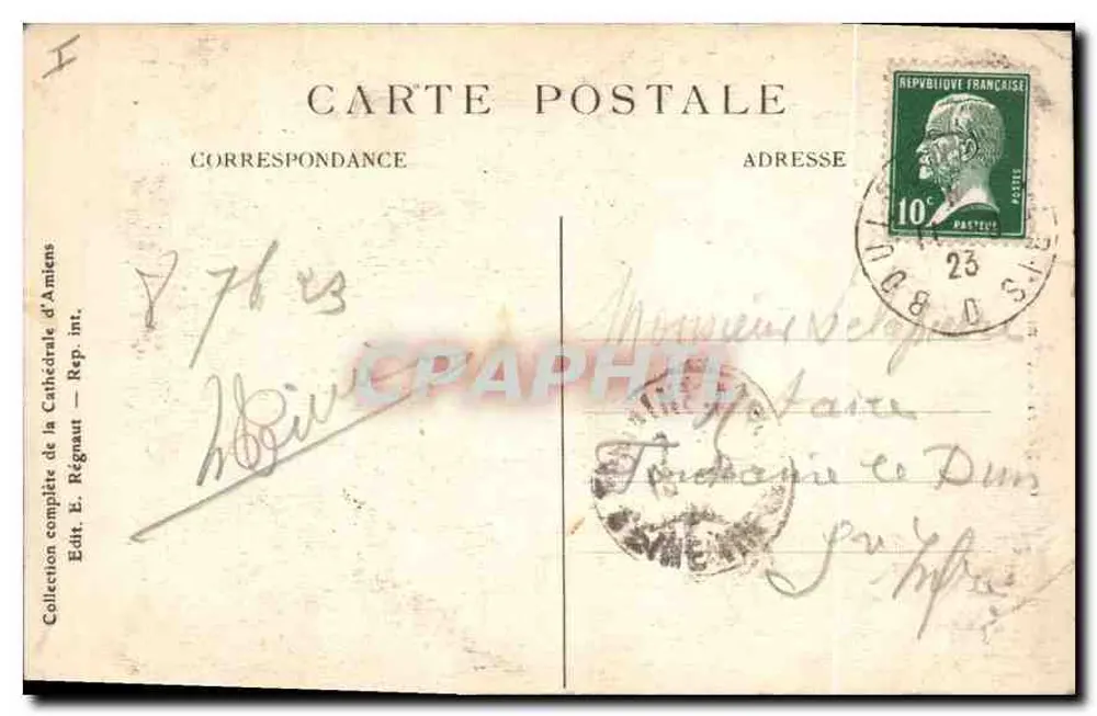 Catedral de Amiens - Fachada ocidental — Editor E. Régnaut, série da catedral - Verso
