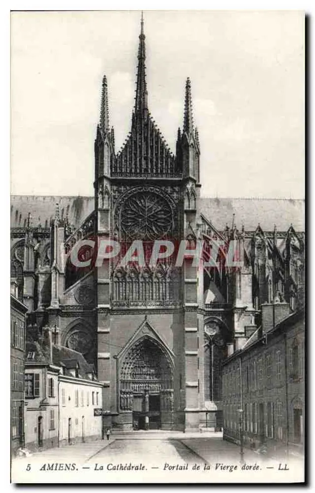 Amiens — La Cathédrale — Portail de la Vierge dorée — LL - Recto