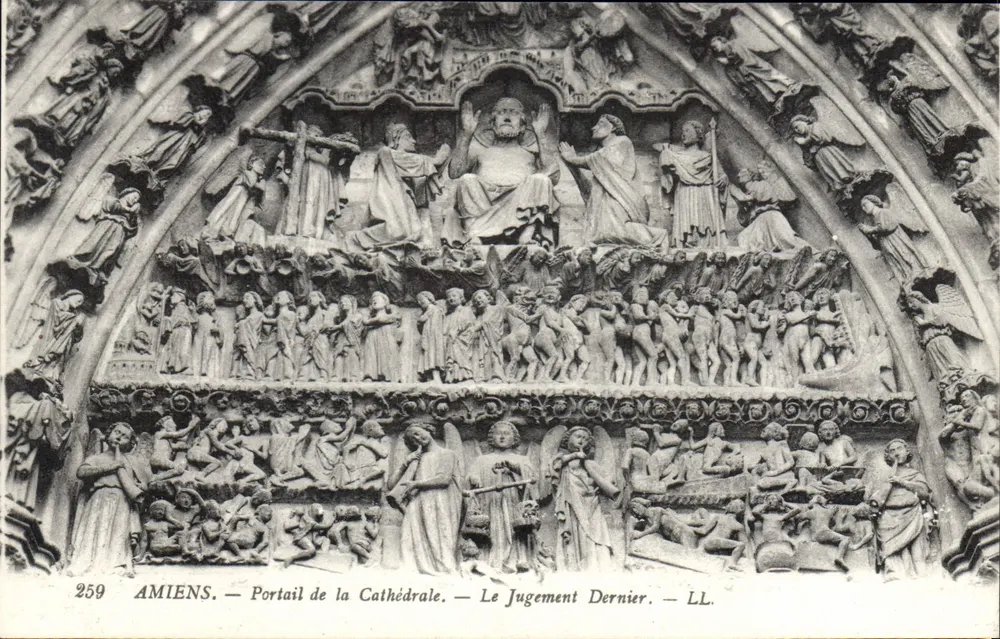 Amiens — Portal der Kathedrale — Das letzte Gericht — LL. - Vorderseite