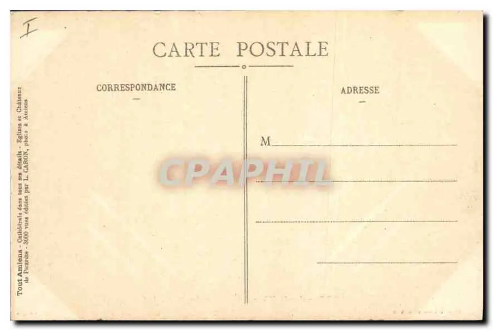 Amiens - Palácio de Justiça - Objectif Lacour-Berthiot, n° 377 - Verso