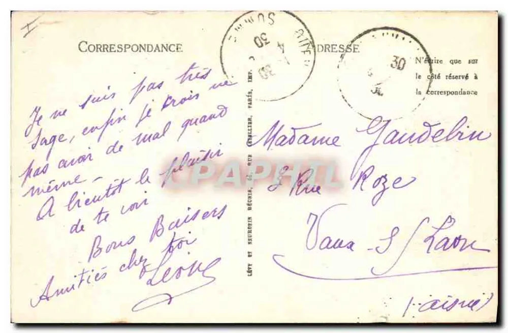 Amiens - Square René-Goblet — editor LL, n° 187 - Verso