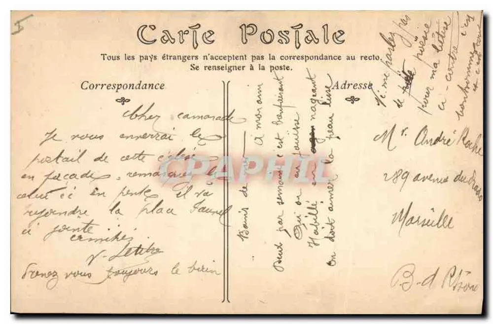 Amiens — Portail occidental de l'Église Saint-Germain — Herbout, papetier, 19, Rue de Noyon - Verso