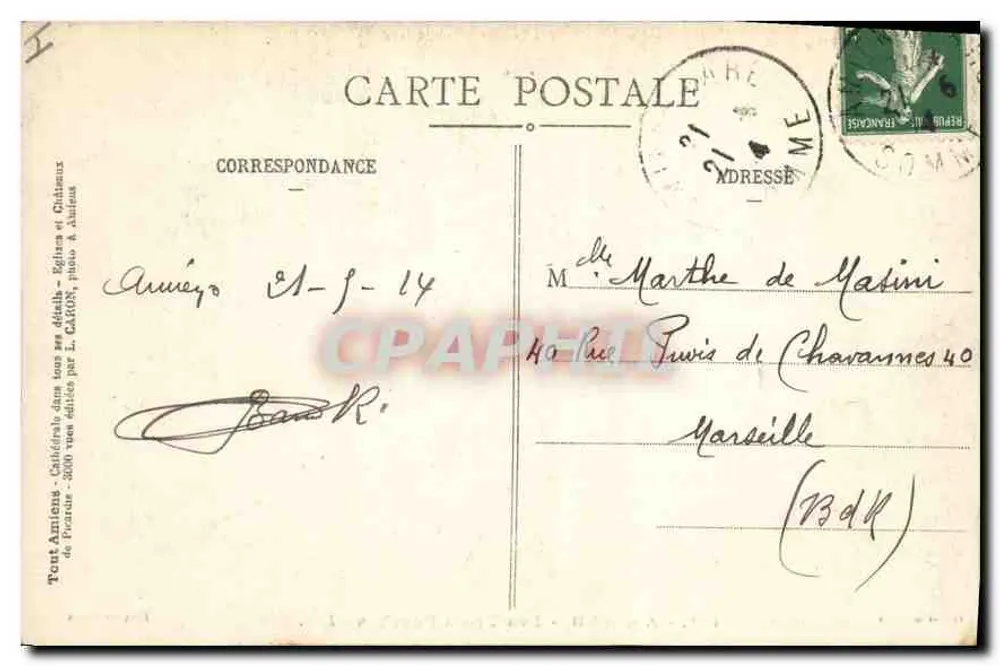 Amiens - Os Três Arcos - L.C. - Objetivos Goerz - Verso