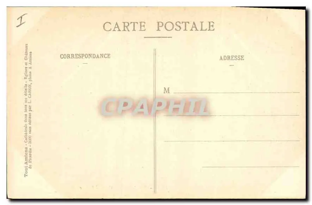 Amiens - Catedral (Lado Sul) - L. C. - Plaques Sopra - Verso