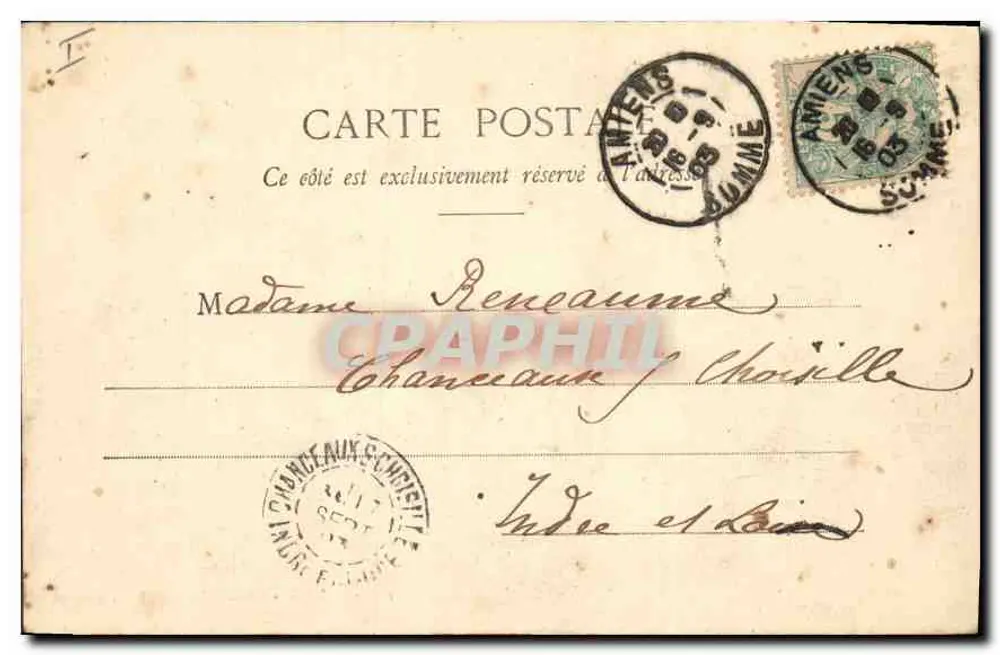 Amiens - Cathédrale, prise à vol d'oiseau — L. Caron, phot. édit., Amiens, n°125 - Verso