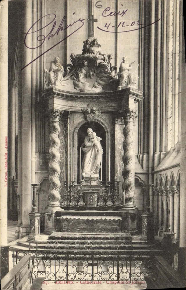 Capela São José — Catedral de Amiens — editor Le Caron, n°87 - Frente