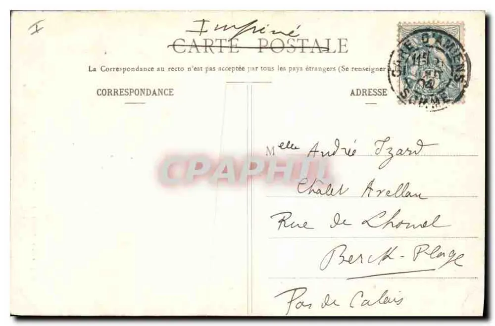 Amiens - A Fachada da Catedral — L. Harou, fot.-Edit., Amiens - Plaques Jongla, n° 354 - Verso