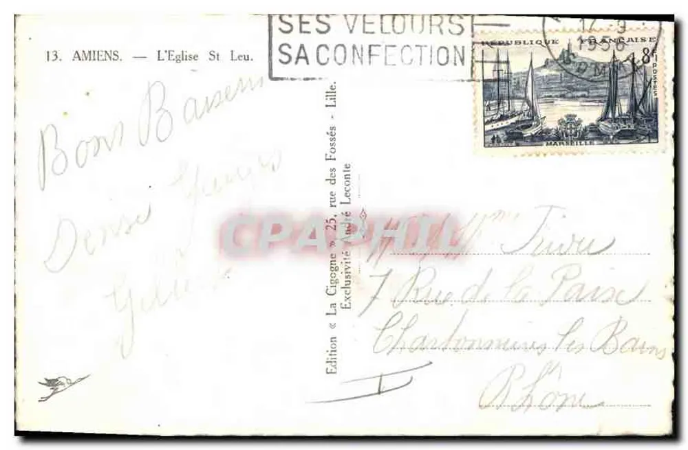 Amiens — A Igreja de São Leu — Edição « A Cegonha » - Verso