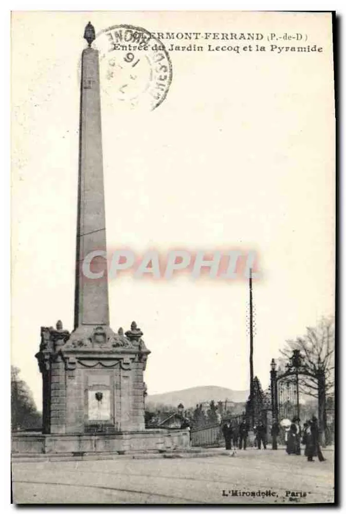 Chermont-Ferrand (P.-de-D) — Eingang zum Lecoq-Garten und die Pyramide — L'Mirondelle, Paris - Vorderseite
