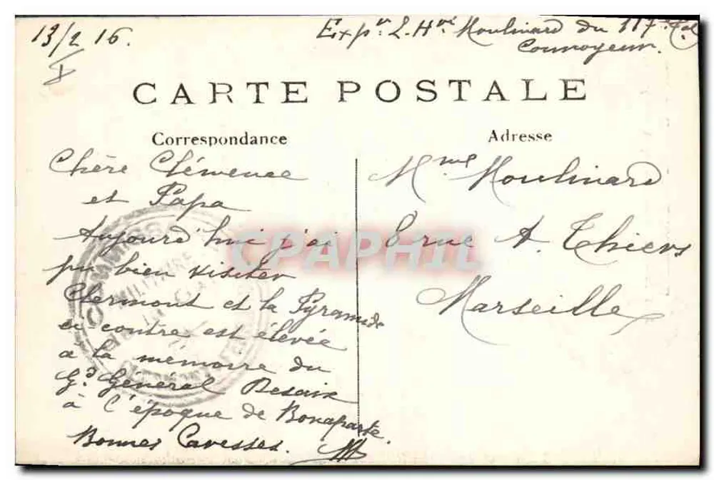 Chermont-Ferrand (P.-de-D) — Eingang zum Lecoq-Garten und die Pyramide — L'Mirondelle, Paris - Rückseite