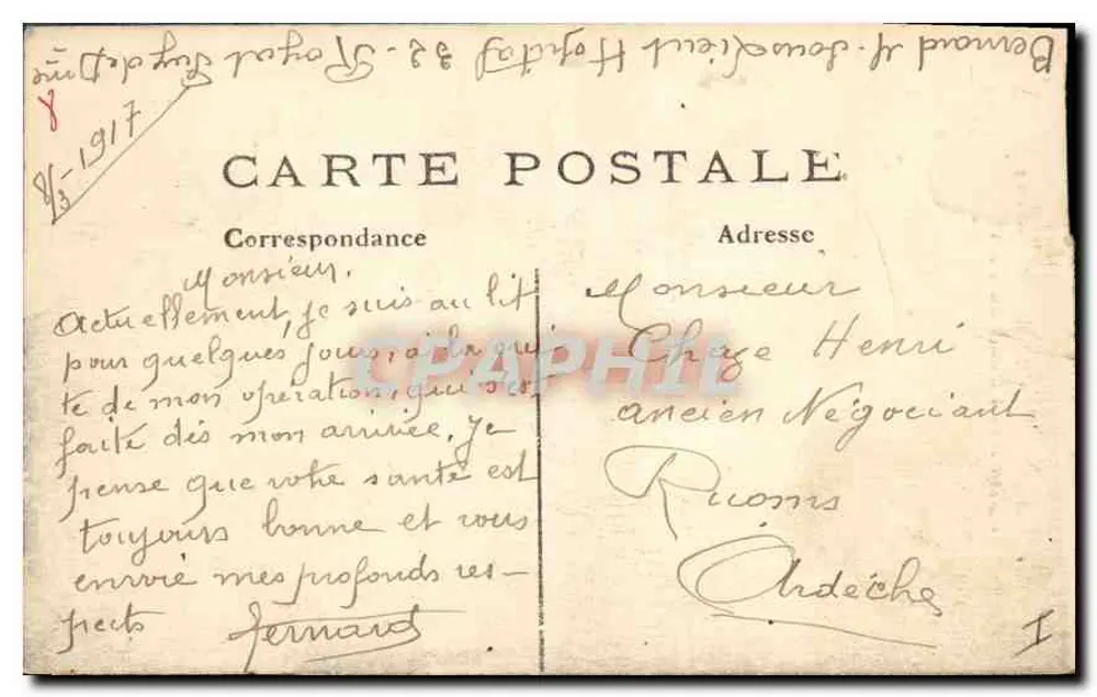 Clermont-Ferrand (P.-de-D) — Église Notre-Dame-du-Port — Éditeur : Lethrongelle, Paris, n° 464 - Verso