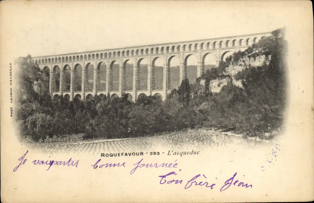 Roquefeuil - O aqueduto — vista panorâmica — Fot. Lacour Marseille, n°393 - Frente