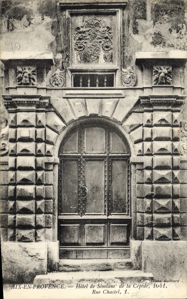 Aix-en-Provence — Hotel de Simiane de la Cépède, Rue Chastel, 1. — Cliché Guittard, 1041 - Vorderseite