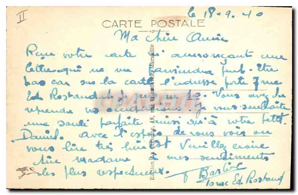 Marselha — Entrada do Canal de Rove — Éd. La Chrographe, n° 54 - Verso