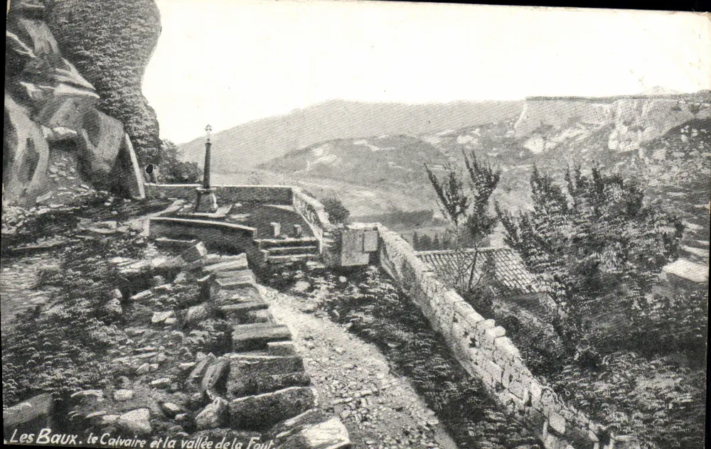 Les Baux. Der Calvary und das Tal der Fount — Biscuits Courtois & Cie, Lyon - Vorderseite