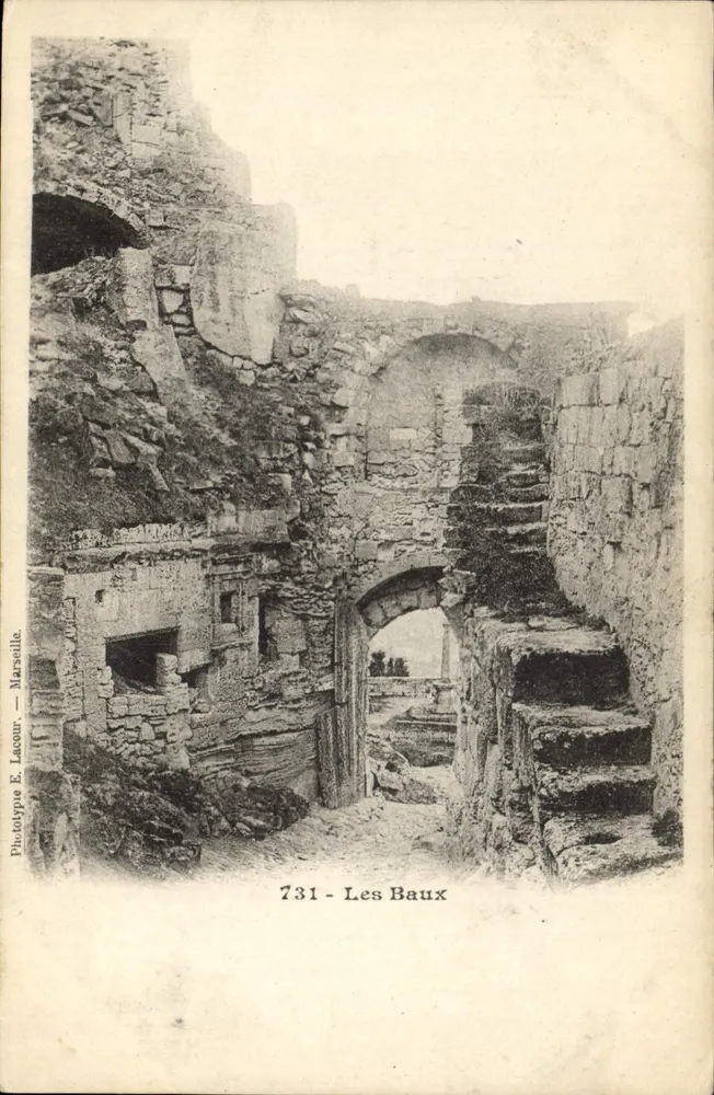 Les Baux — Ruínas — Fototipia E. Lacour — Marseille, n° 731 - Frente