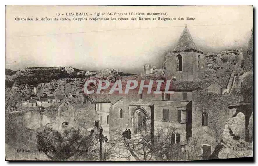 Les Baux - Kirche Saint-Vincent (Curioses Denkmal) — Ausgabe der Druckerei Saint-Raphaël, Nr. 10 - Vorderseite