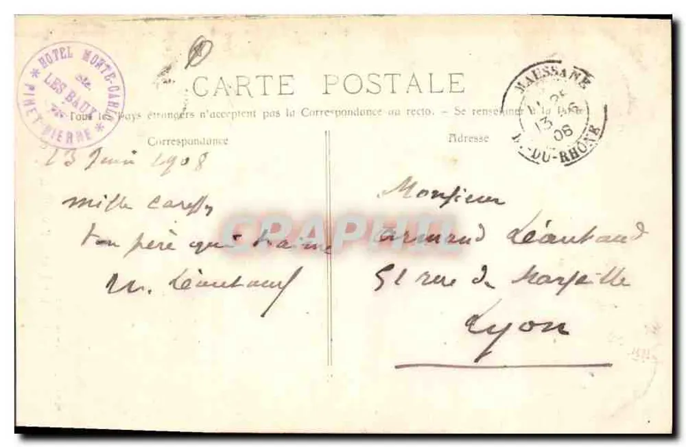 Les Baux - Pavilhão da Cour d'Amour — P. Ruat, Editor, Marseille, n° 618 - Verso