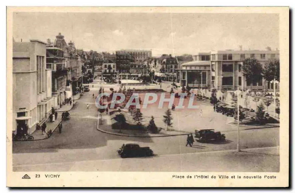 Vichy — Platz des Rathauses und das neue Postamt — n°23 - Vorderseite