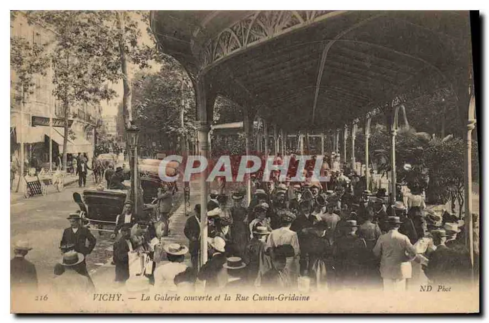 Vichy — Die überdachte Galerie und Rue Cunin-Gridaine — ND Phot - Vorderseite