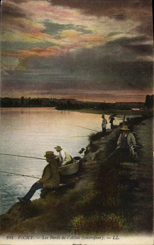Vichy — Les Bords de l'Allier (contrejour) — LL. — N° 105 - Recto