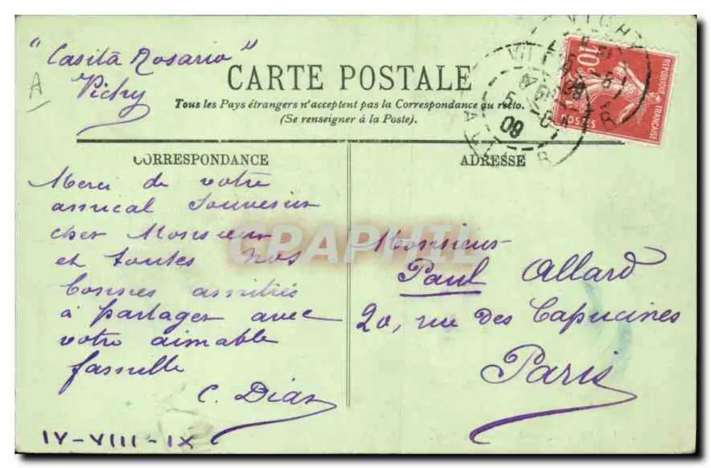 Vichy — Een Hoekje van het Park — LL. - Achterkant