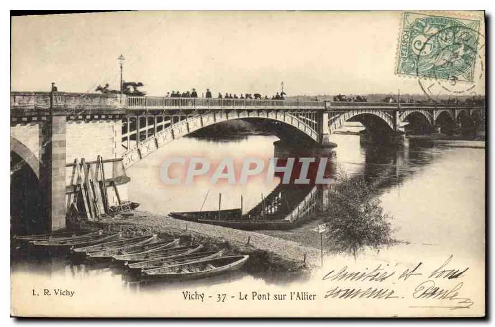 Vichy - 37 - Le Pont sur l'Allier — éditeur L. R. Vichy - Voorkant