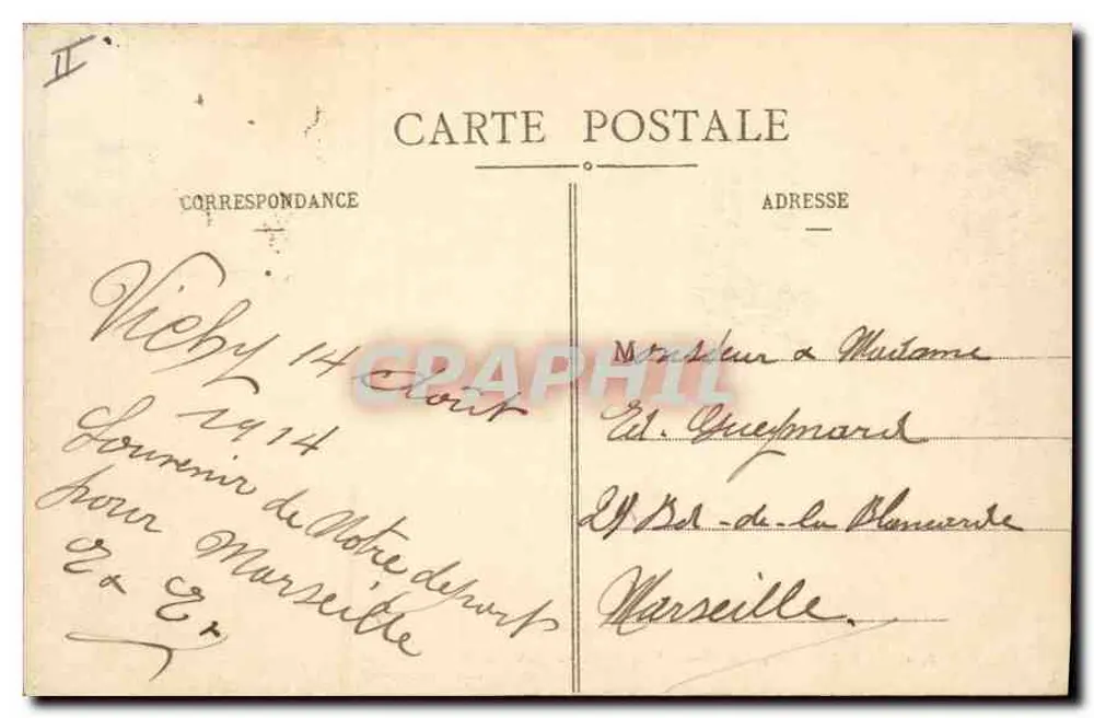 Vichy - Auf dem alten Park - Die große Allee — n°609 - Rückseite
