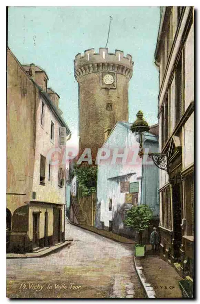 Vichy, a Velha Torre — vista da torre medieval — editor U. 9 & Cie - Frente